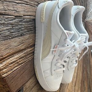 Puma White and Beige Athletic Shoes